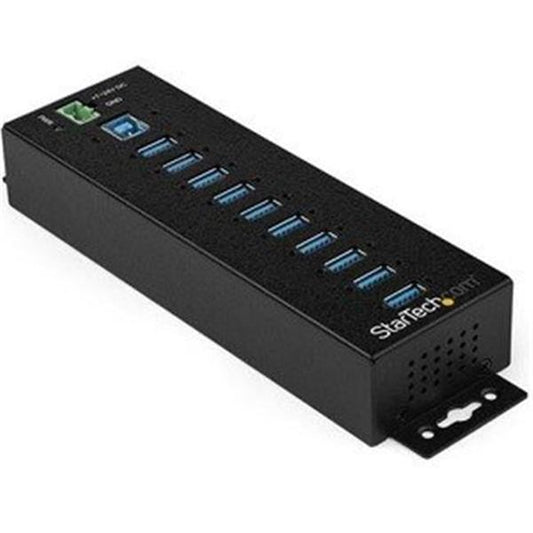 10-Port Industrial USB 3.0 Hub with External Power Adapter   ESD   350 watt Surge Protection